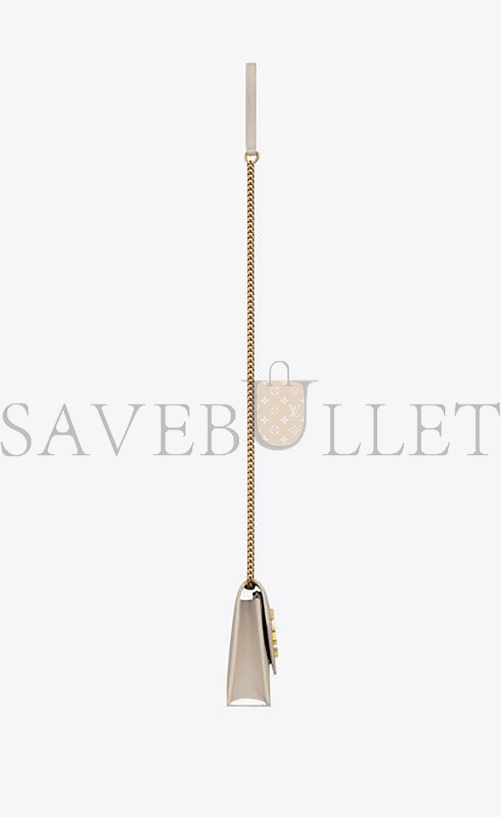 YSL CASSANDRE ENVELOPE CHAIN WALLET IN SMOOTH LEATHER 743050AAB4K9290 (19*12.5*3.5cm)