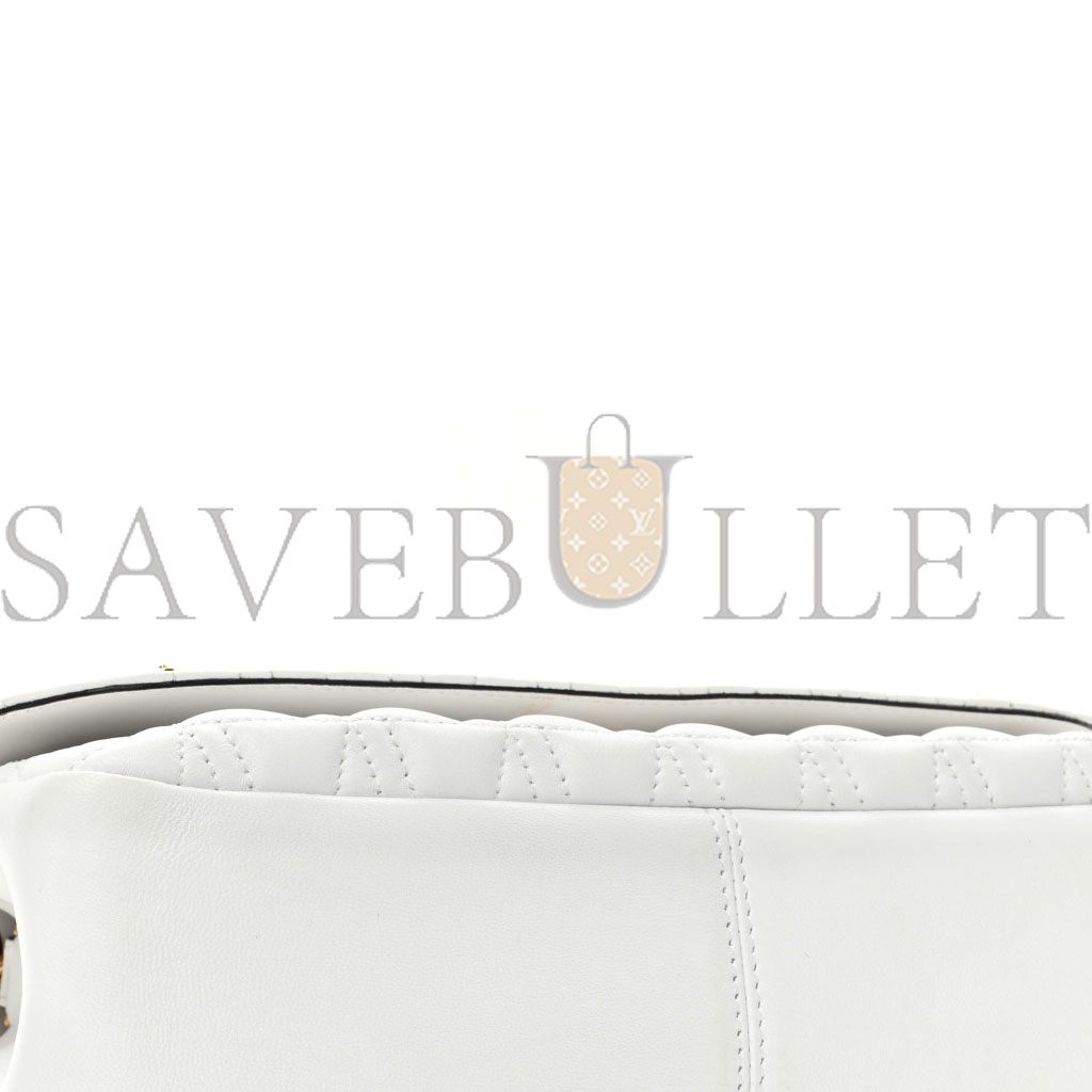 VERSACE NAPPA QUILTED STUDDED VIRTUS SHOULDER BAG WHITE  (25*15*8cm)