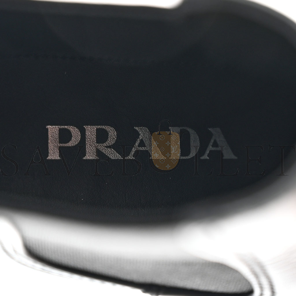 PRADA VITELLO MONTANA LUG SOLE CHELSEA 55MM BOOTS 36 BLACK