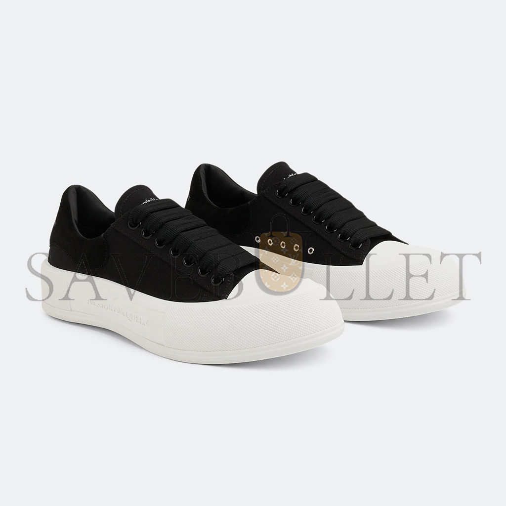 ALEXANDER MCQUEEN DECK SNEAKERS IN BLACK CANVAS 654593W4MV71070