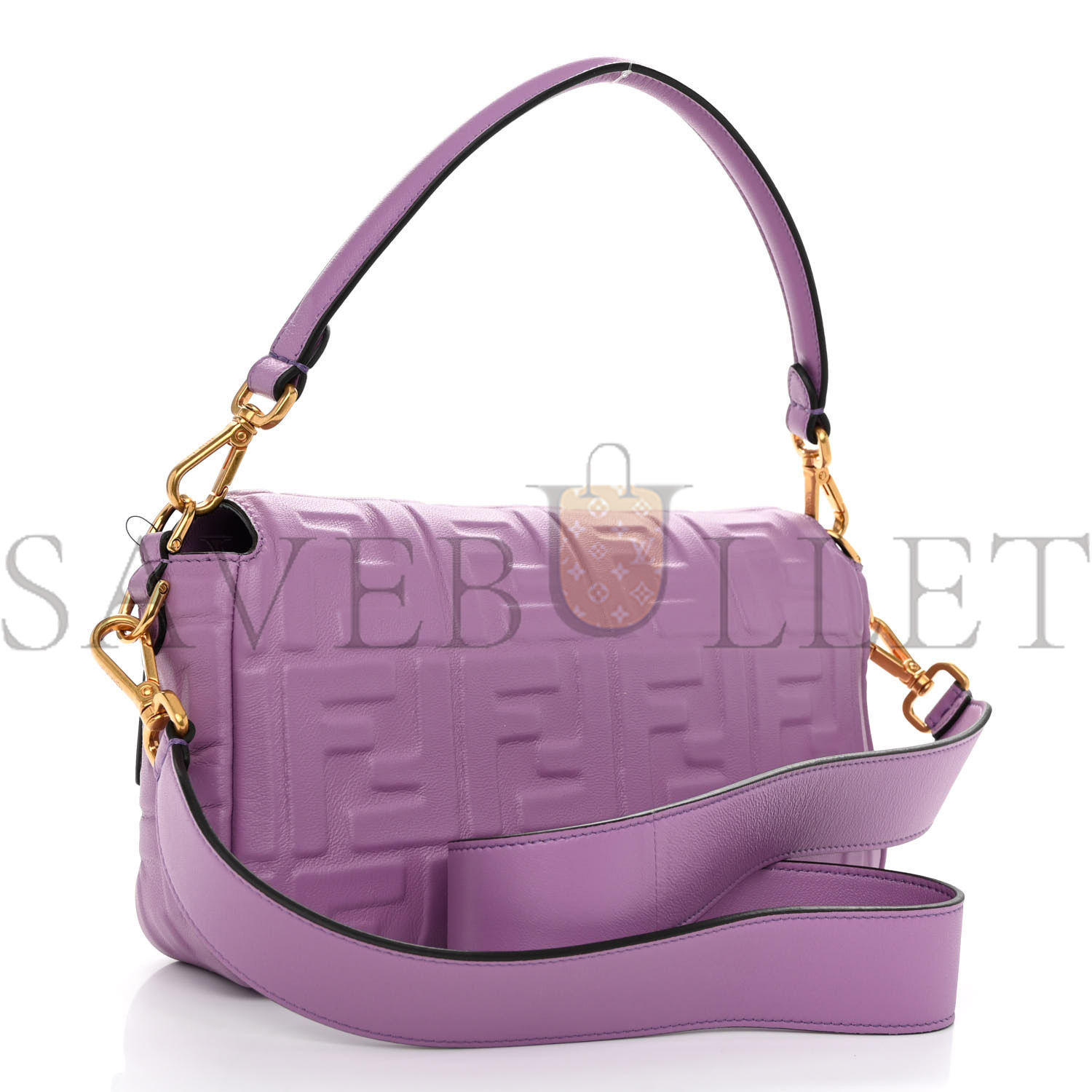 FENDI NAPPA FF 1974 EMBOSSED BAGUETTE AGAPANTO (26*15*6cm)