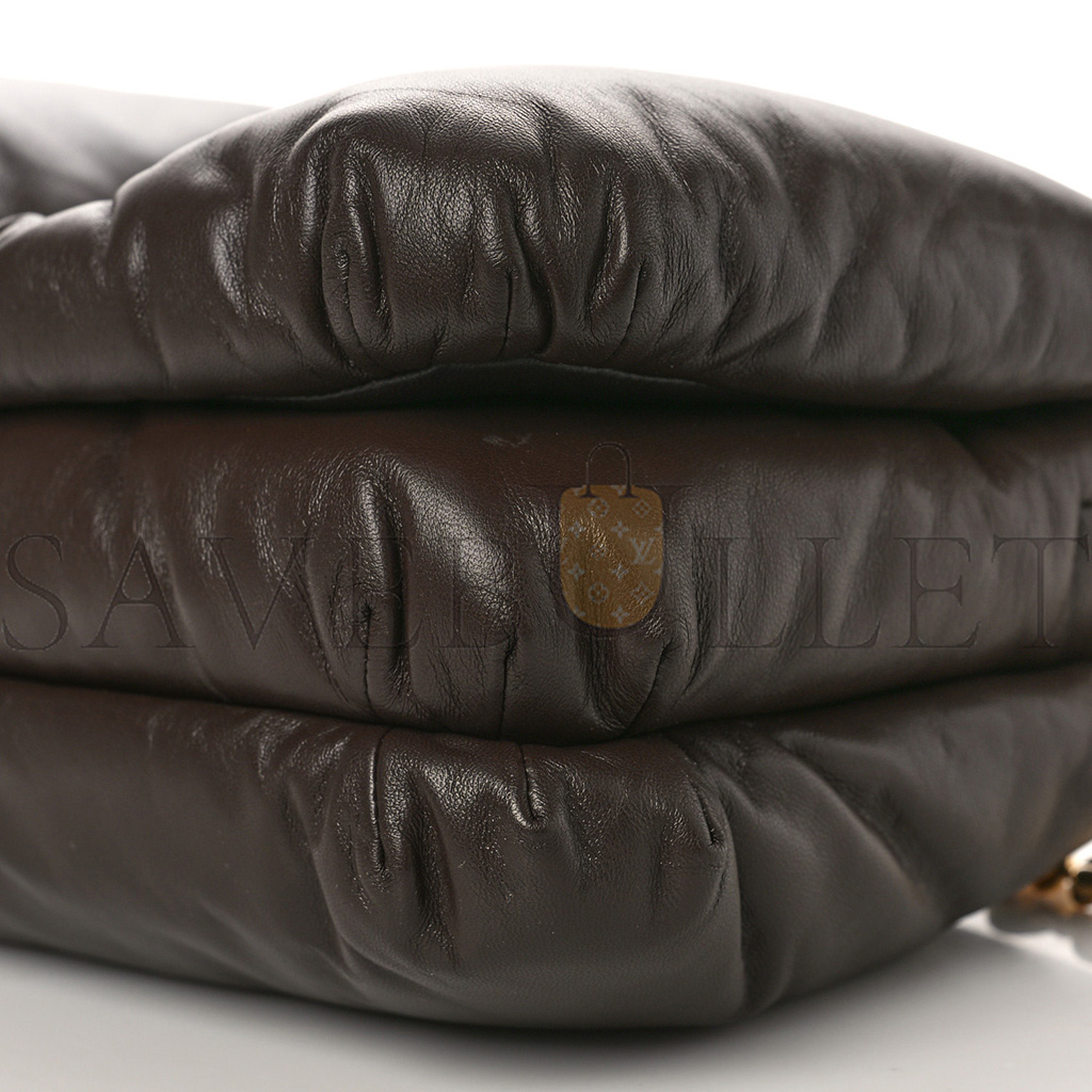 LOEWE LAMBSKIN GOYA PUFFER BAG DARK CHOCOLATE (23*17*8cm)