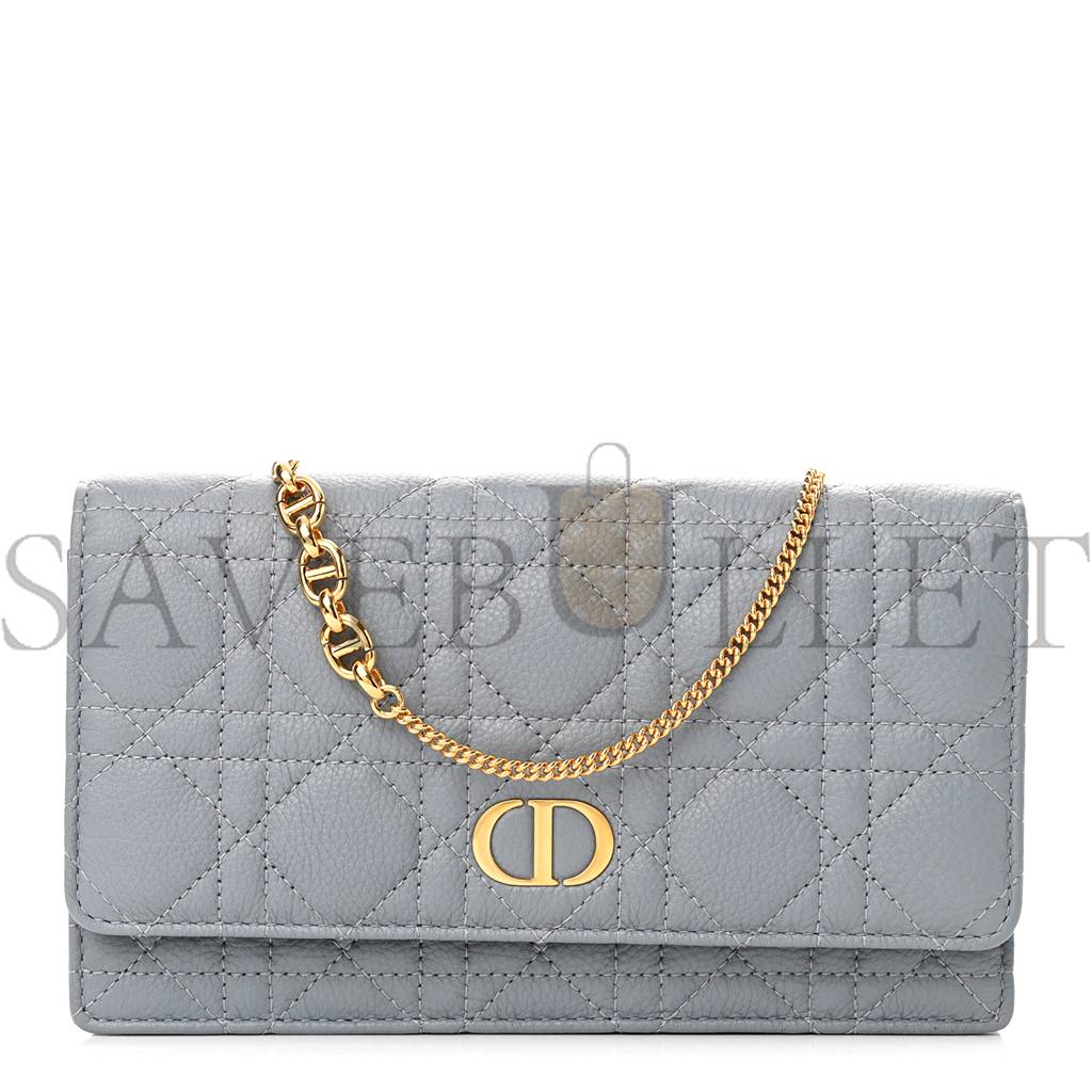 DIOR SUPPLE CALFSKIN CARO POUCH WITH CHAIN CLOUD (20*11*3.2cm)