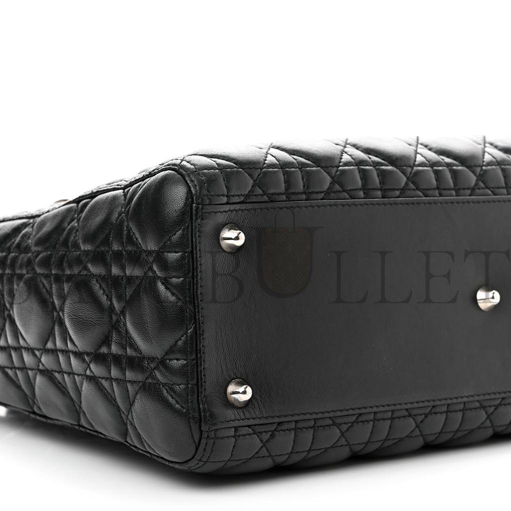 Lambskin Cannage Large Lady Dior Black